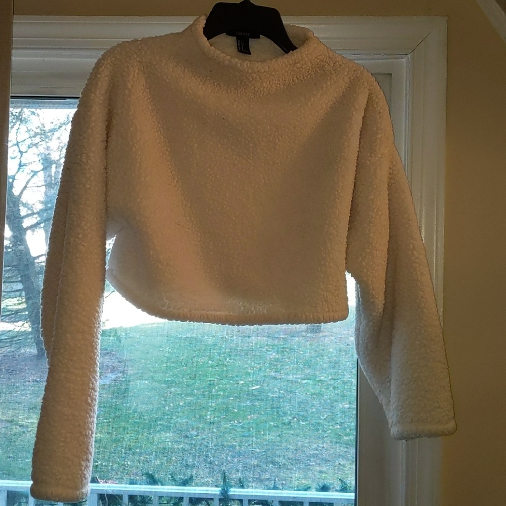 Fuzzy crop top sweater